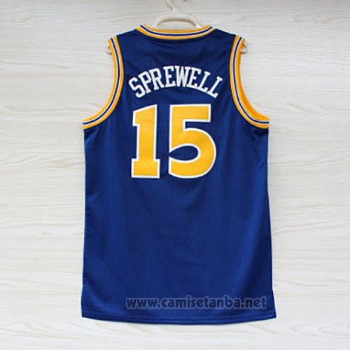 Camiseta Golden State Warriors Latrell Sprewell #15 Retro Azul